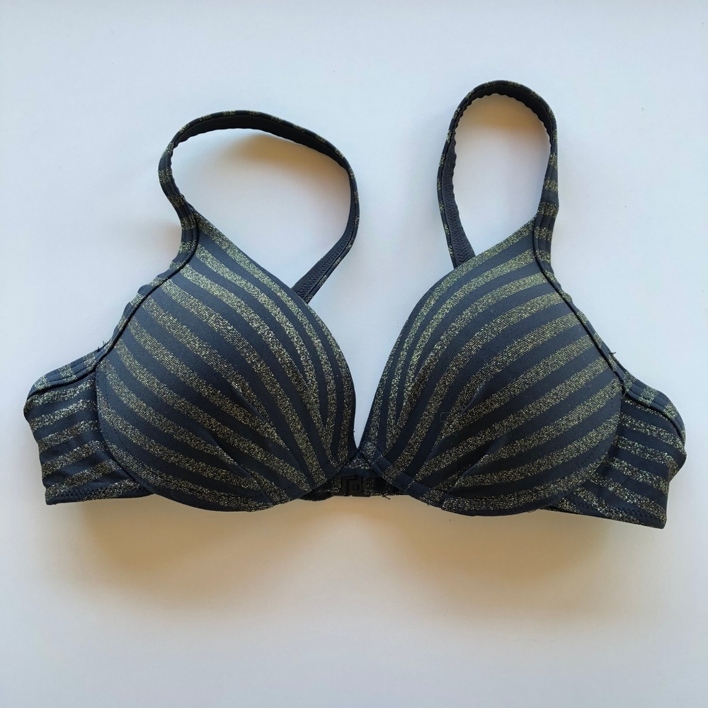 George Black and Gold Push Up Bra 36